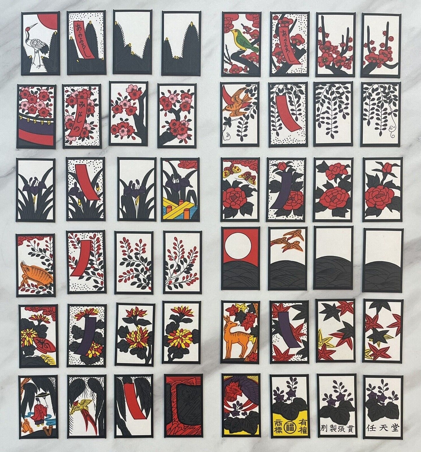 Nintendo Hanafuda Miyakonohana 都の花 Japanese Playing Cards Flower Cards Black New