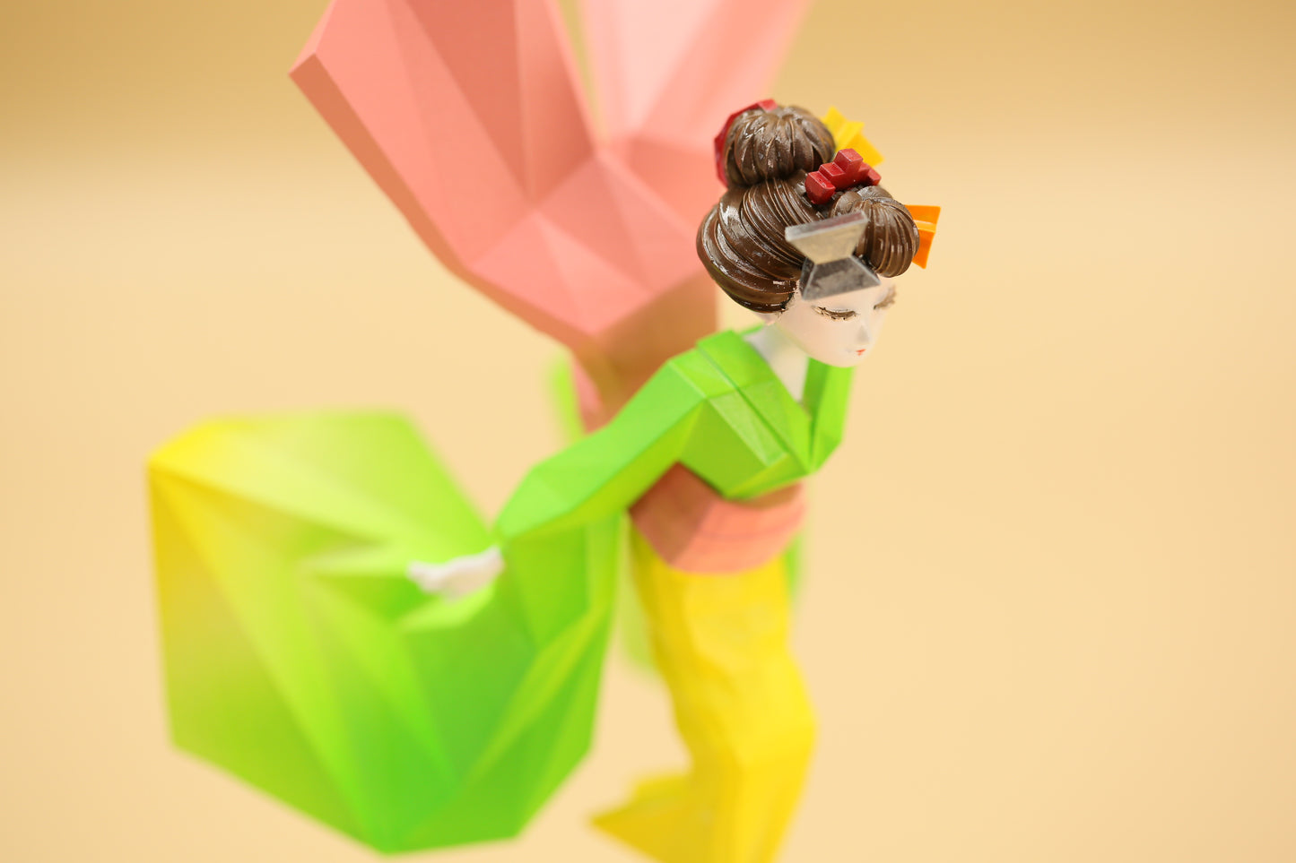 Kimono Geisha Doll Ofuku-san by Japanese Artist Youichiro Okuda , 3D Printed Art