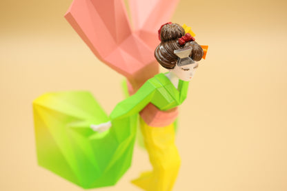 Kimono Geisha Doll Ofuku-san by Japanese Artist Youichiro Okuda , 3D Printed Art