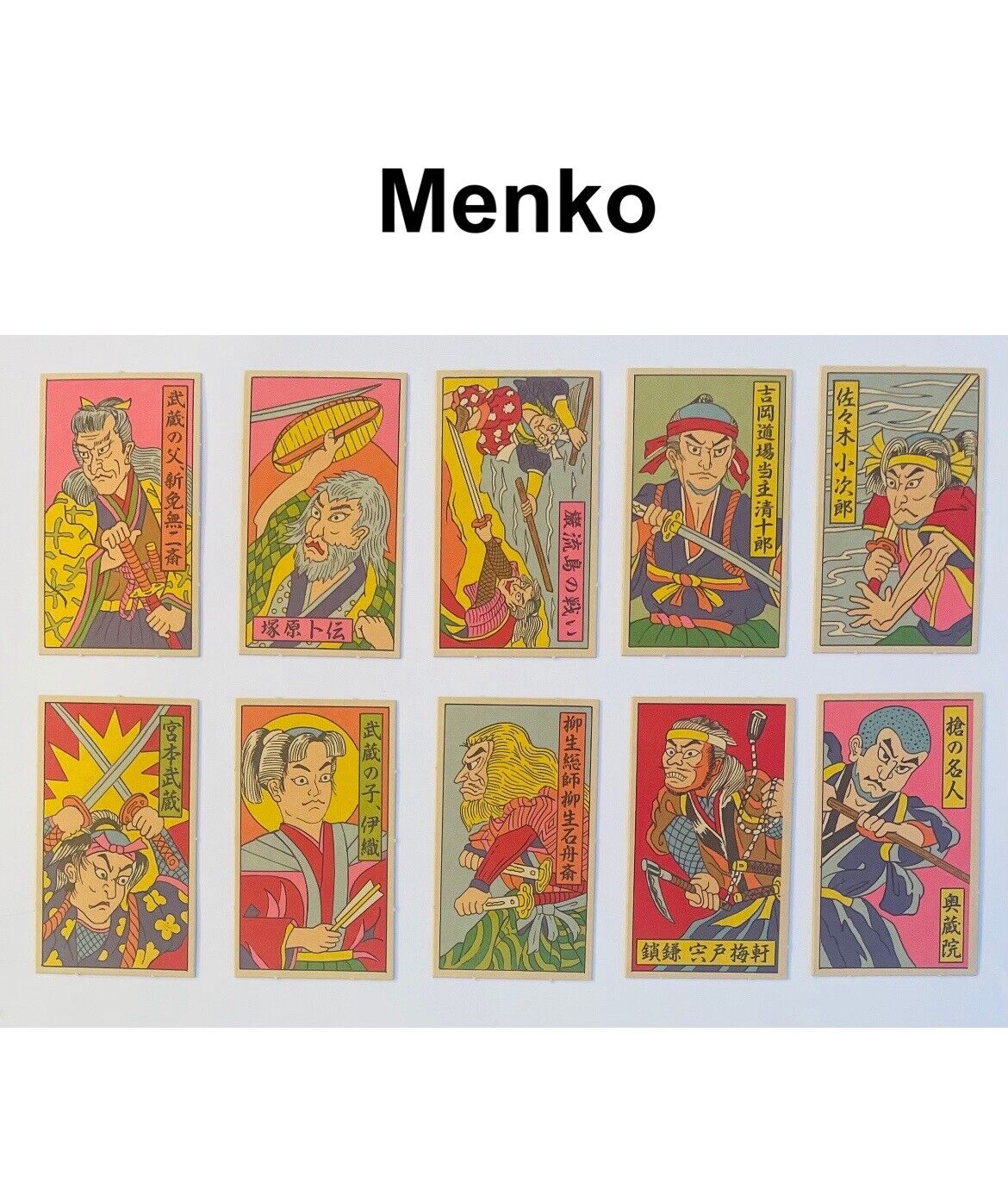 Menko Cards Japanese Traditional Card Game 10 Different Cards 時代めんこ