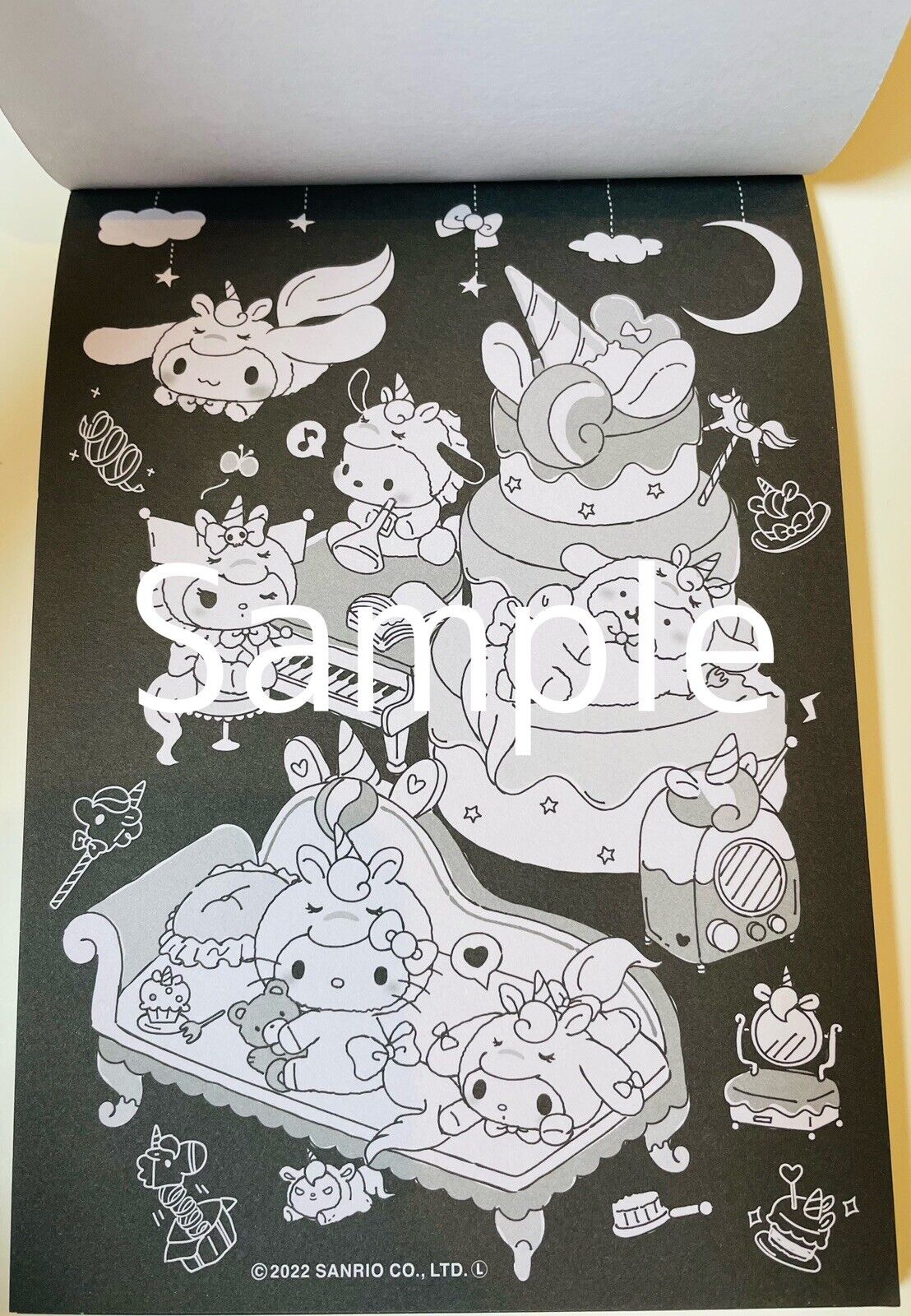 Sanrio Coloring Book Black Version New! So Cute♡ Japanese Edition