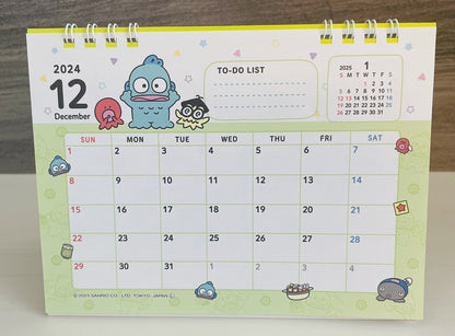 Sanrio Hangyodon desk calendar 2024,January to December,Japanese Edition