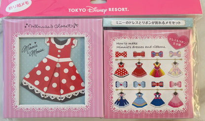 Disney Minnie Mouse Dress and Ribbon Origami Notepads Tokyo Disney Resort