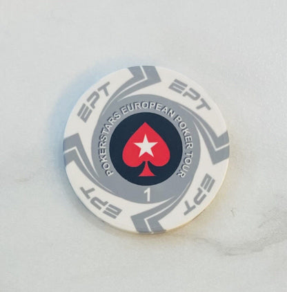 Poker Chip set 100 POKERSTARS EPT Ceramic Chips,100 pieces with case.