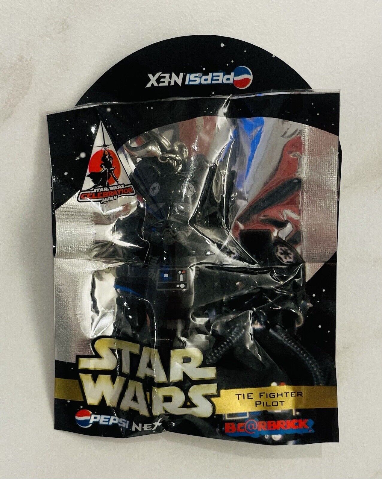 Star Wars Bearbrick Small Figure Key Chain Pepsi TIE FIGHTER PILOT New 2008