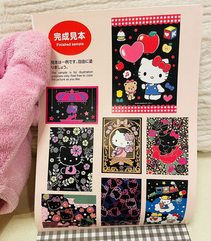 Hello Kitty Coloring Book Black Version New!So cute♡Japanese Edition