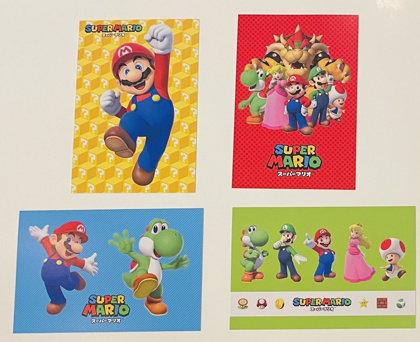 Super Mario Bros. Postcards,4 postcards.by Nintendo from Japan