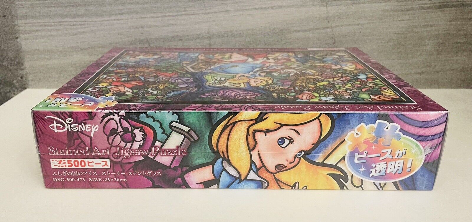 Disney Stained Art Jigsaw Puzzle 500 Pieces,Alice in Wonderland,New Sealed