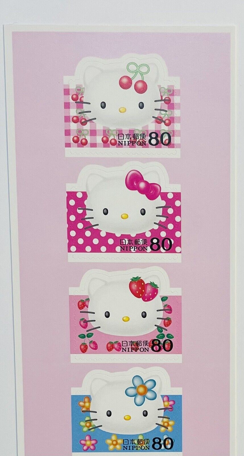 Hello Kitty Stamps 2004,80yen×5,good condition