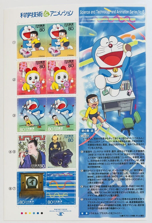 Doraemon and other Japanese postage stamps.2004/80yen×10/Anime