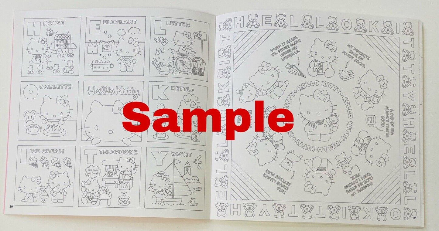 Sanrio Coloring Book Nostalgic characters in 1970 -1990.from Japan, 72 pages