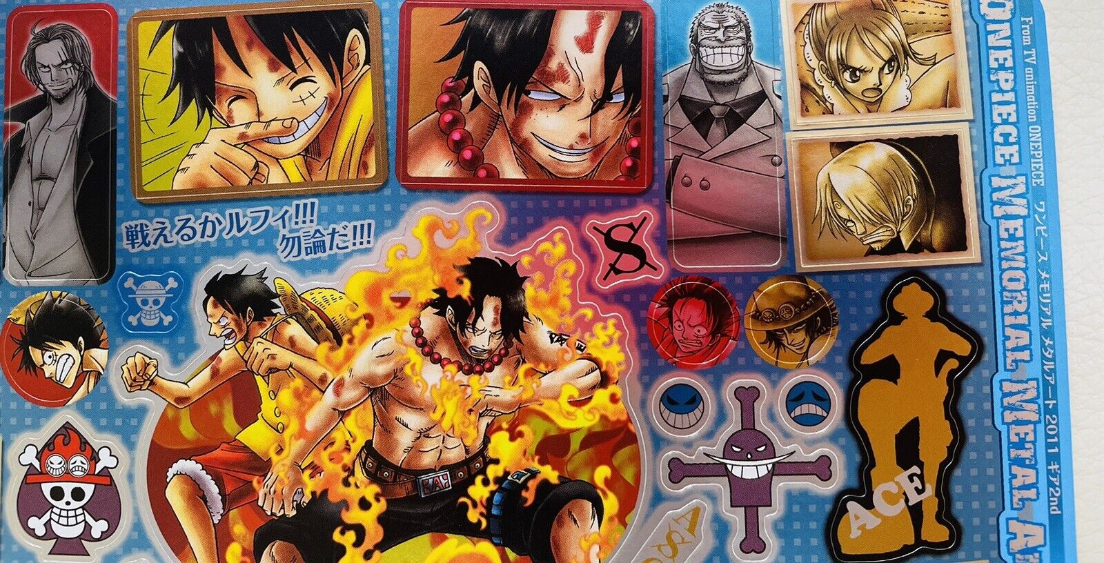 One Piece stickers sheet/big size/2011/Rare/from Japan/good condition