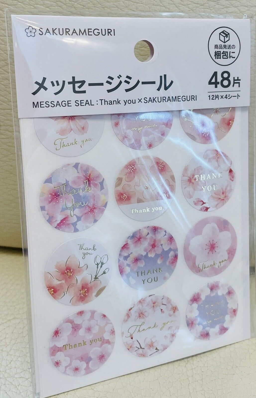 Thank You Stickers Cherry Blossoms 96 pieces,2 sheets.new.made In Japan