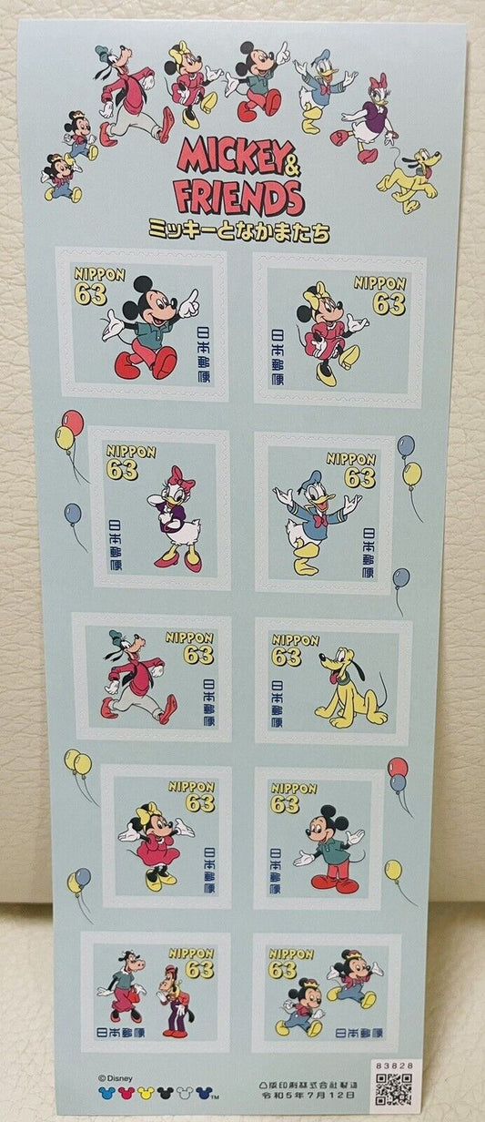 Disney Mickey and friends Postage Stamps Japan Post/63yen×10/2023,new!