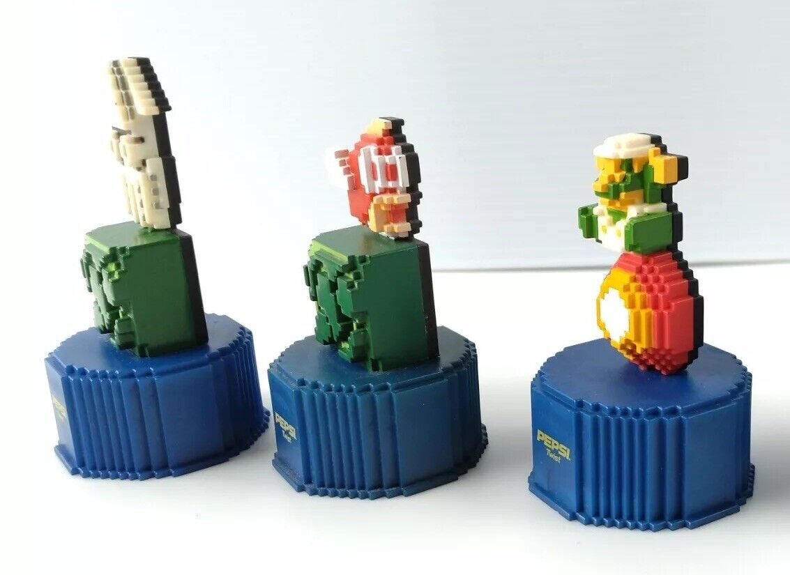PEPSI Super Mario Bros. Dot Bottle Cap set of 3