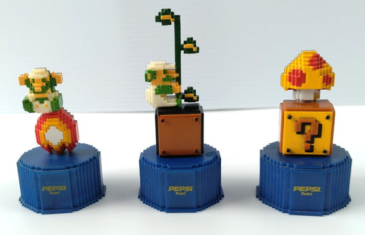 PEPSI Super Mario Bros. Dot Bottle Cap set of 3