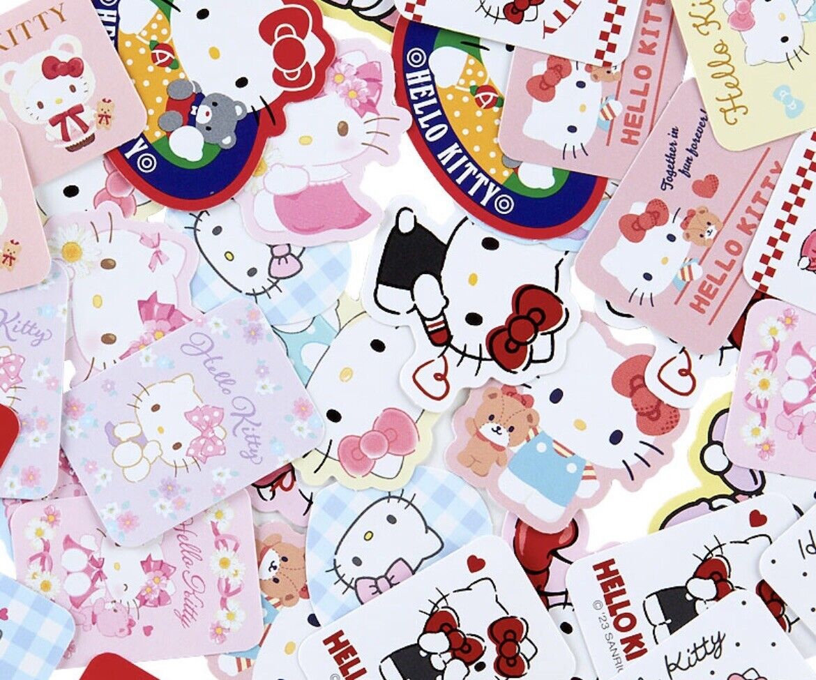 Hello Kitty stickers with cute card case♡40 pieces,20 kinds.new!2023