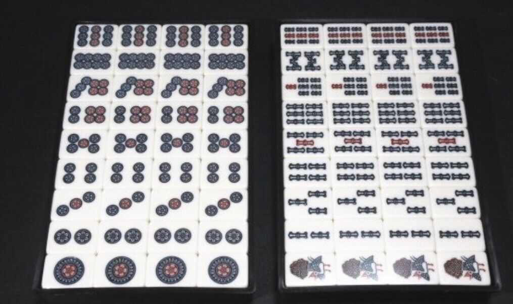 Mahjong Set Tiles Sticks Dices Case High Grade type Made in Japan