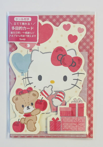 Sanrio Hello Kitty Birthday Card Set ♡ Pop up card Stickers Envelope