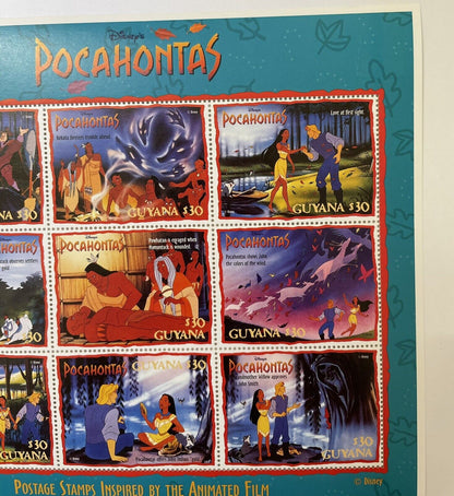 Disney POCAHONTAS postage stamps GUYANA Good Condition