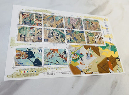 Japanese Postage Stamps,Tale of Genji,源氏物語80yen×10,2008