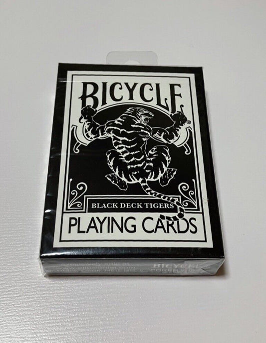 Bicycle Playing Cards Black Deck Tigers New Sealed