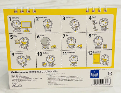 Doraemon desk calendar 2024,from January to December,Japanese Edition.new!