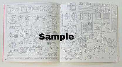 Sanrio Coloring Book Nostalgic characters in 1970 -1990.from Japan, 72 pages