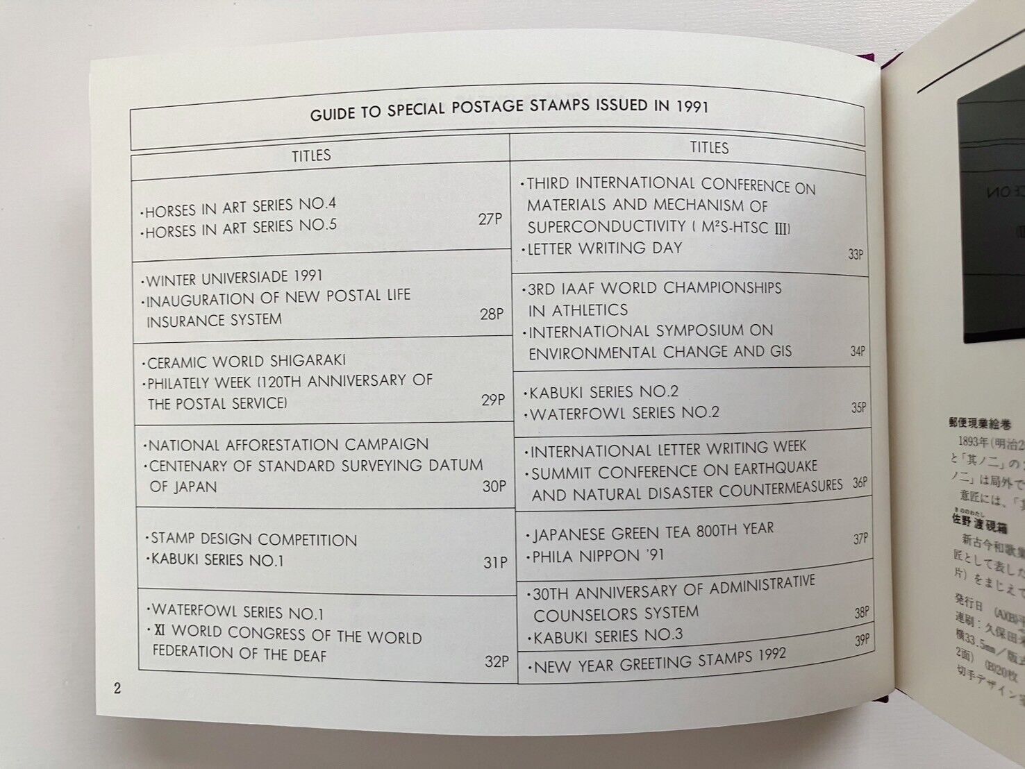 Japanese Stamp album 1991 WITHOUT STAMPS in Japanese and English Language