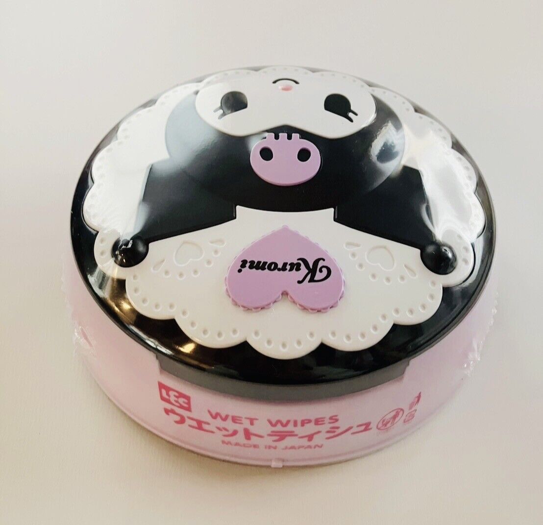 Sanrio Kuromi Wet Tissue Wipes Reusable Case Box New Sealed with wet tissues