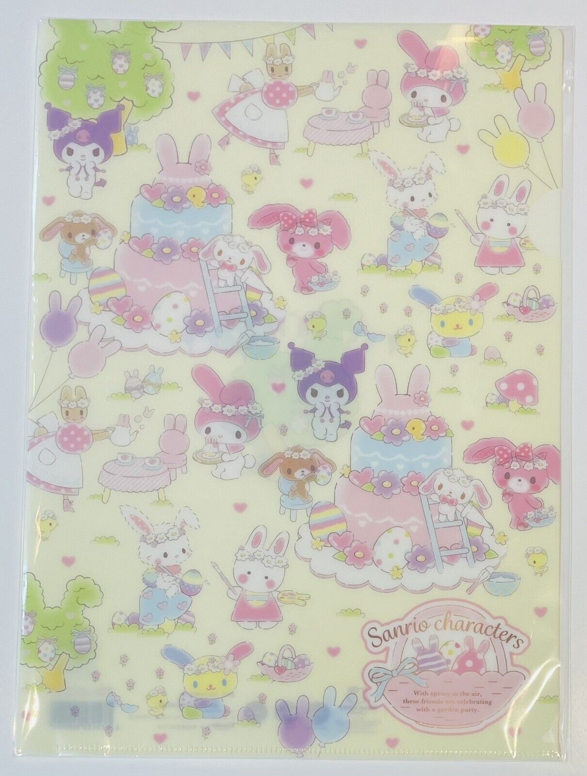 Sanrio characters A4 size folder,stickers,and Hello Kitty Zip bags,new