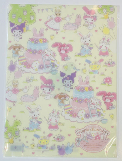 Sanrio characters A4 size folder,stickers,and Hello Kitty Zip bags,new