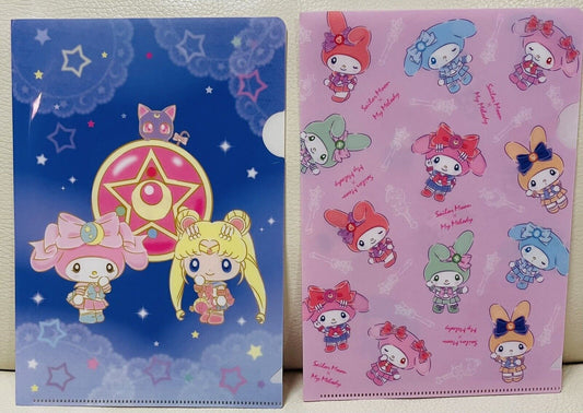 Sailor Moon and My Melody collaborated Folders,A5 size,2 pieces.2017.Rare☆