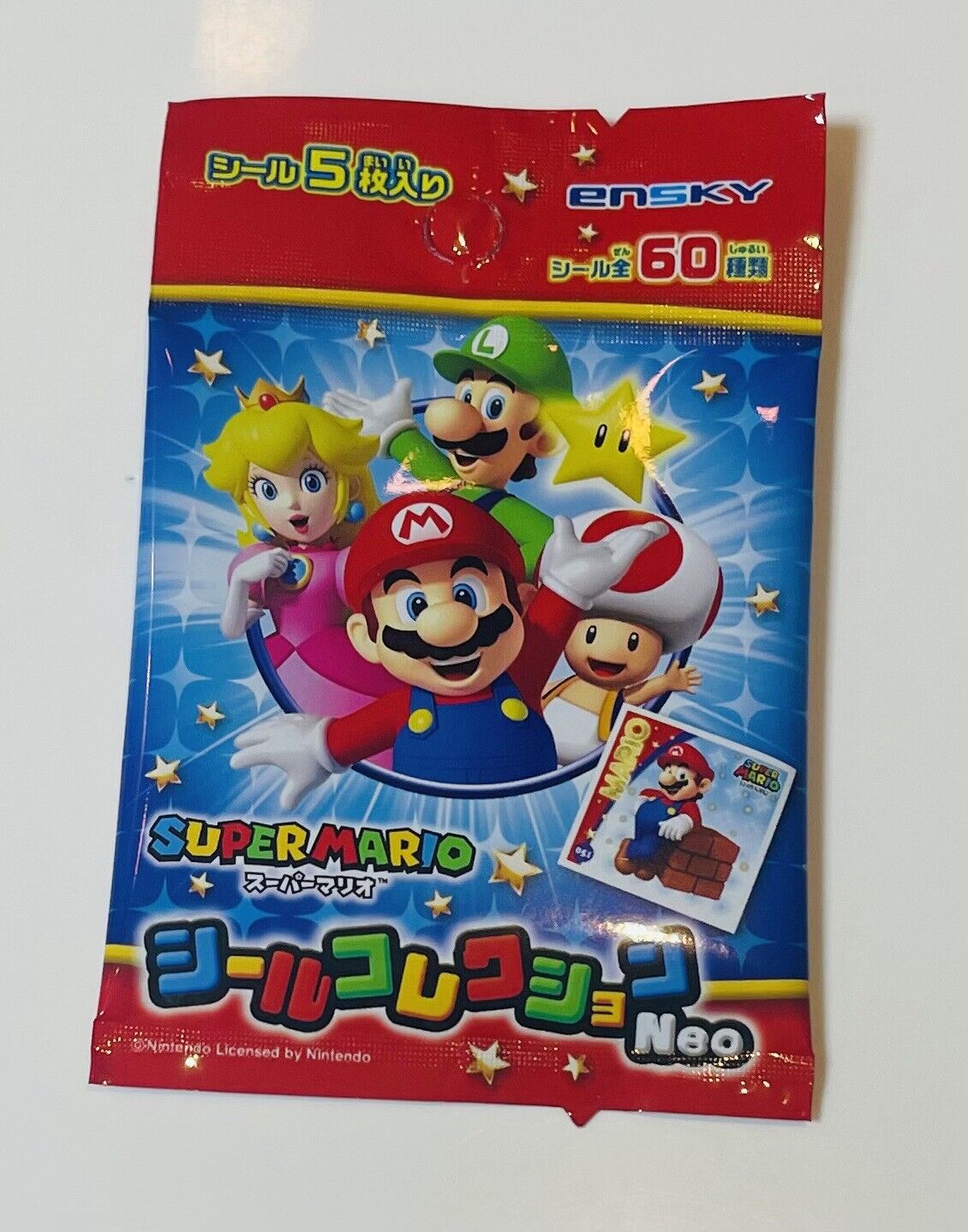 Super Mario Bros. stickers 5 Packs 25 Stickers New Sealed Packs Japan limited