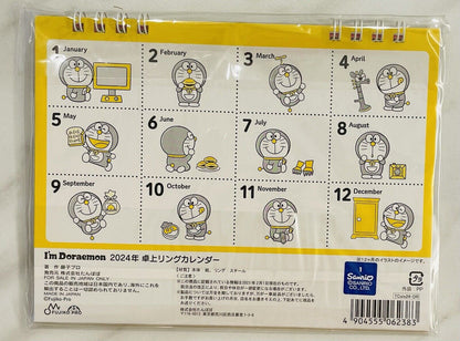 Doraemon desk calendar 2024,from January to December,Japanese Edition.new!