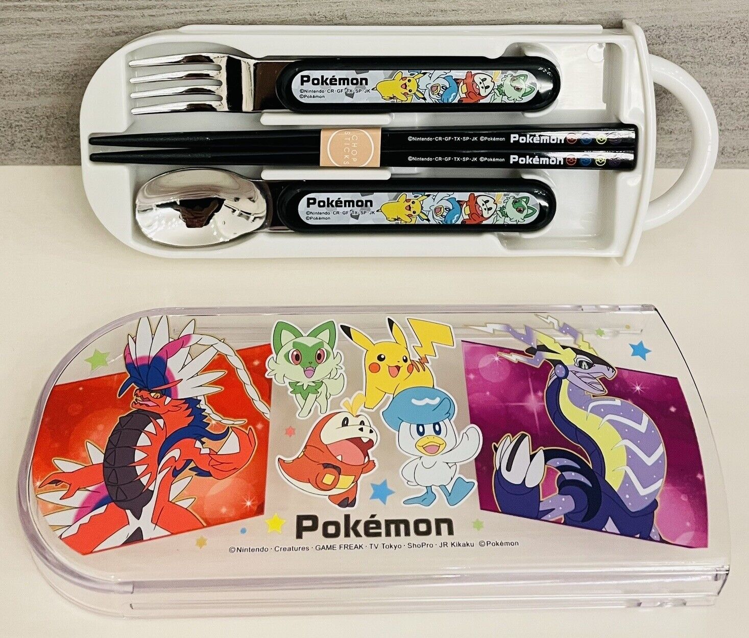 Pokemon Chopsticks Spoon and Fork Set with Case New Sealed from Japan