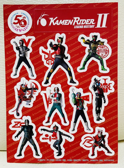 KAMEN RIDER Stickers. 4 sheets.50th Anniversary