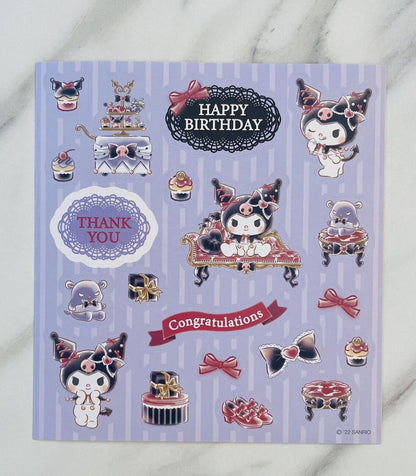 Sanrio Kuromi Birthday Card Set ♡ Pop up card Stickers Envelope
