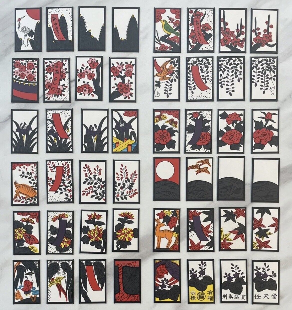 Vintage Nintendo Hanafuda Tengu Black Japanese Playing Cards Made before 1989