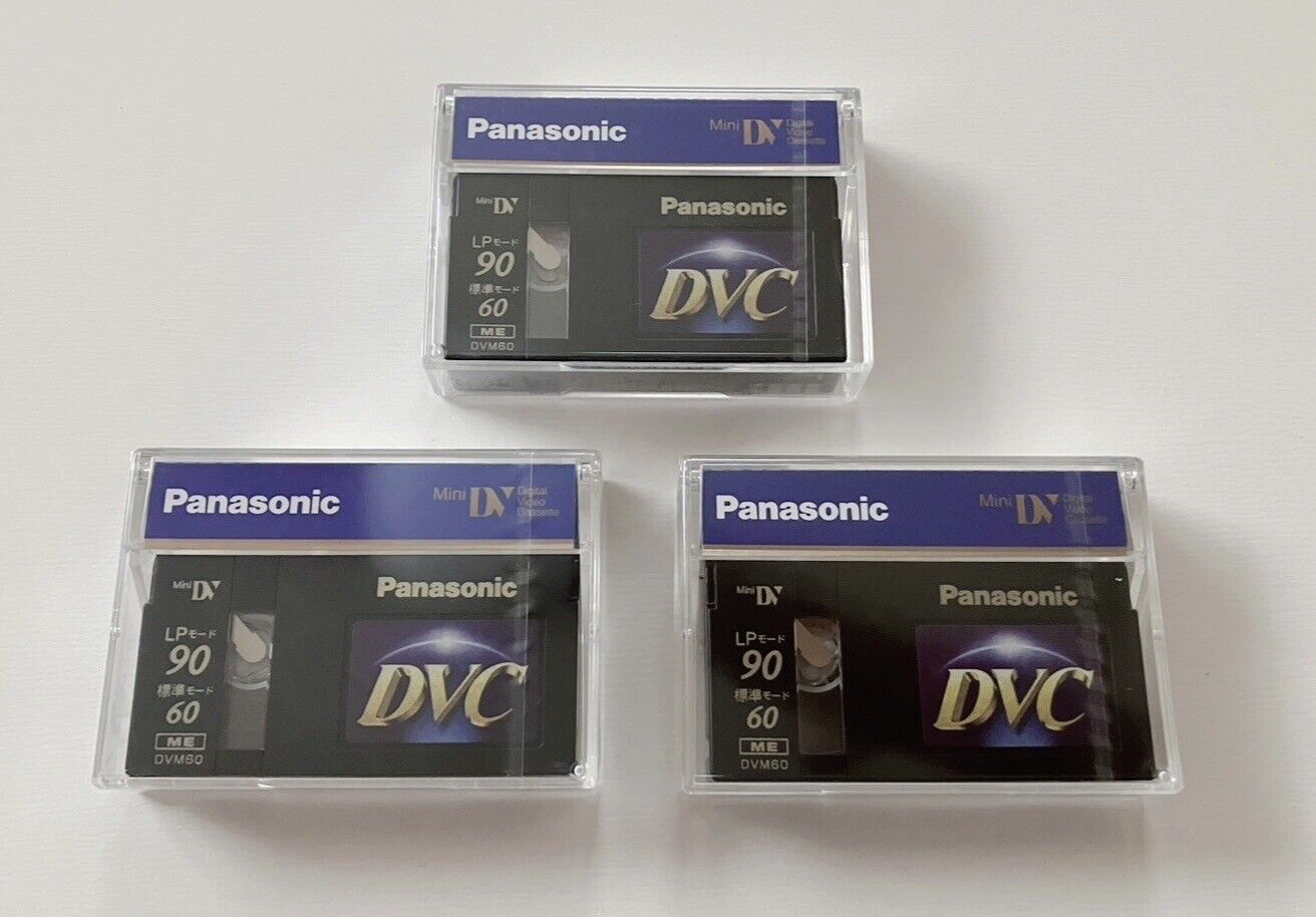 Panasonic mini DV tape cassette 60 minutes LP 90 minutes 3 pcs DVM60 New