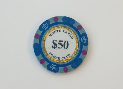 Monte Carlo Poker Chips 14Gram SAMPLE Set 10 Chips New