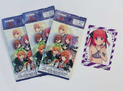 Gotobun no Hanayome The Quintessential Quintuplets Clear Trading Card 3 packs