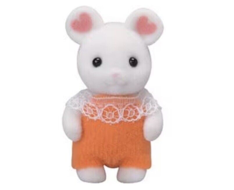 Sylvanian Families Baby Marshmallow Mouse Figure ♡