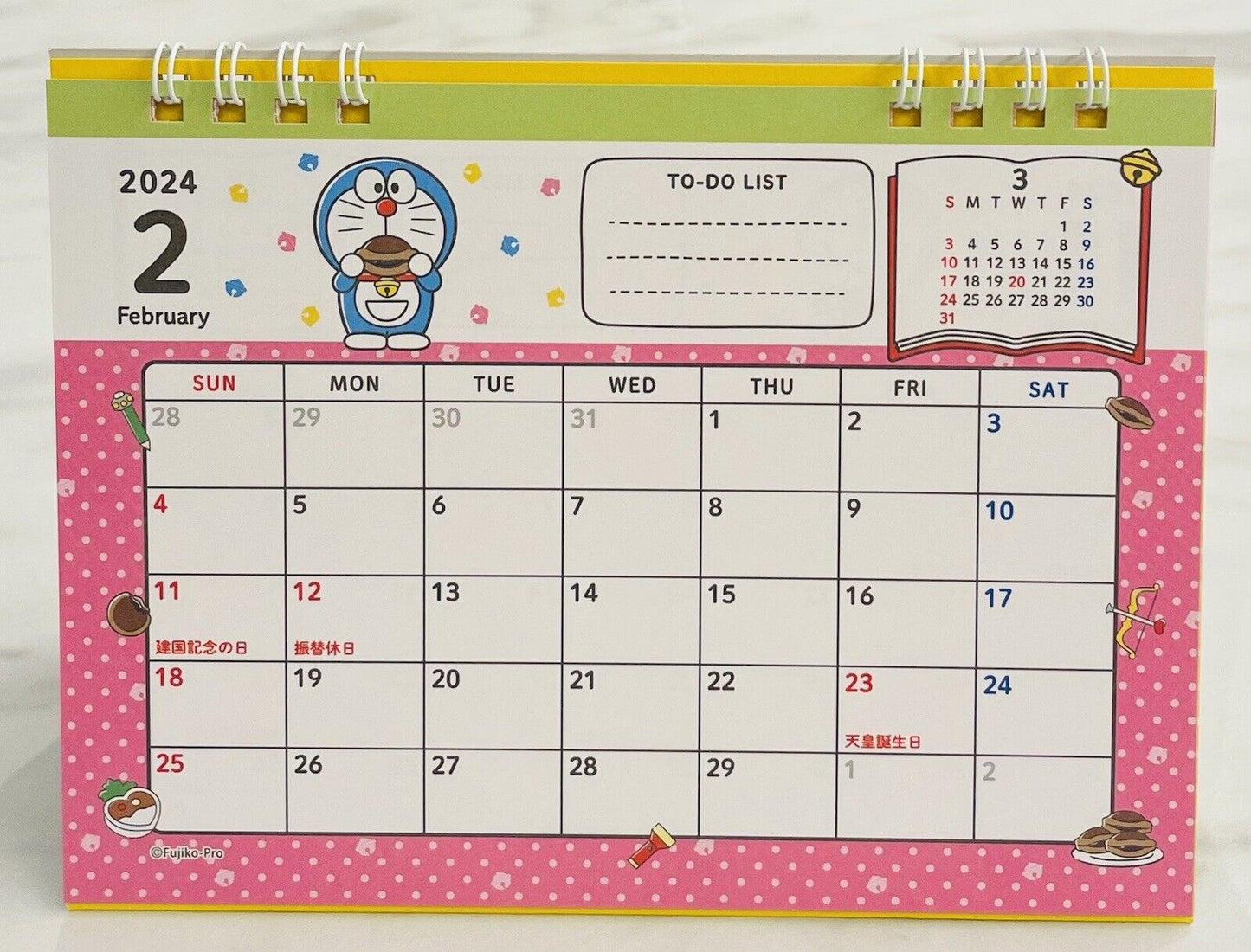 Doraemon desk calendar 2024,from January to December,Japanese Edition.new!