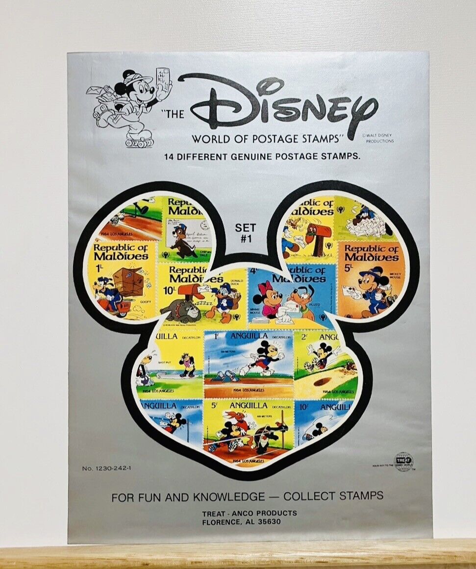 The Disney World of Postage Stamps 14 All Different Genuine Stamps