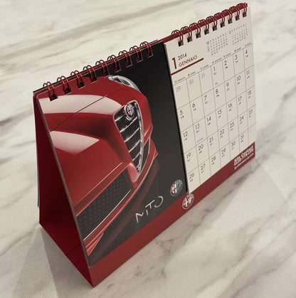 Alfa Romeo Desk Calendar 2014 Japanese Edition,good condition. Italian cars.