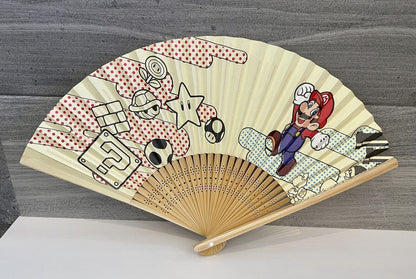 Super Mario Bros SENSU Folding Fan Club Nintendo Limited from Japan Rare