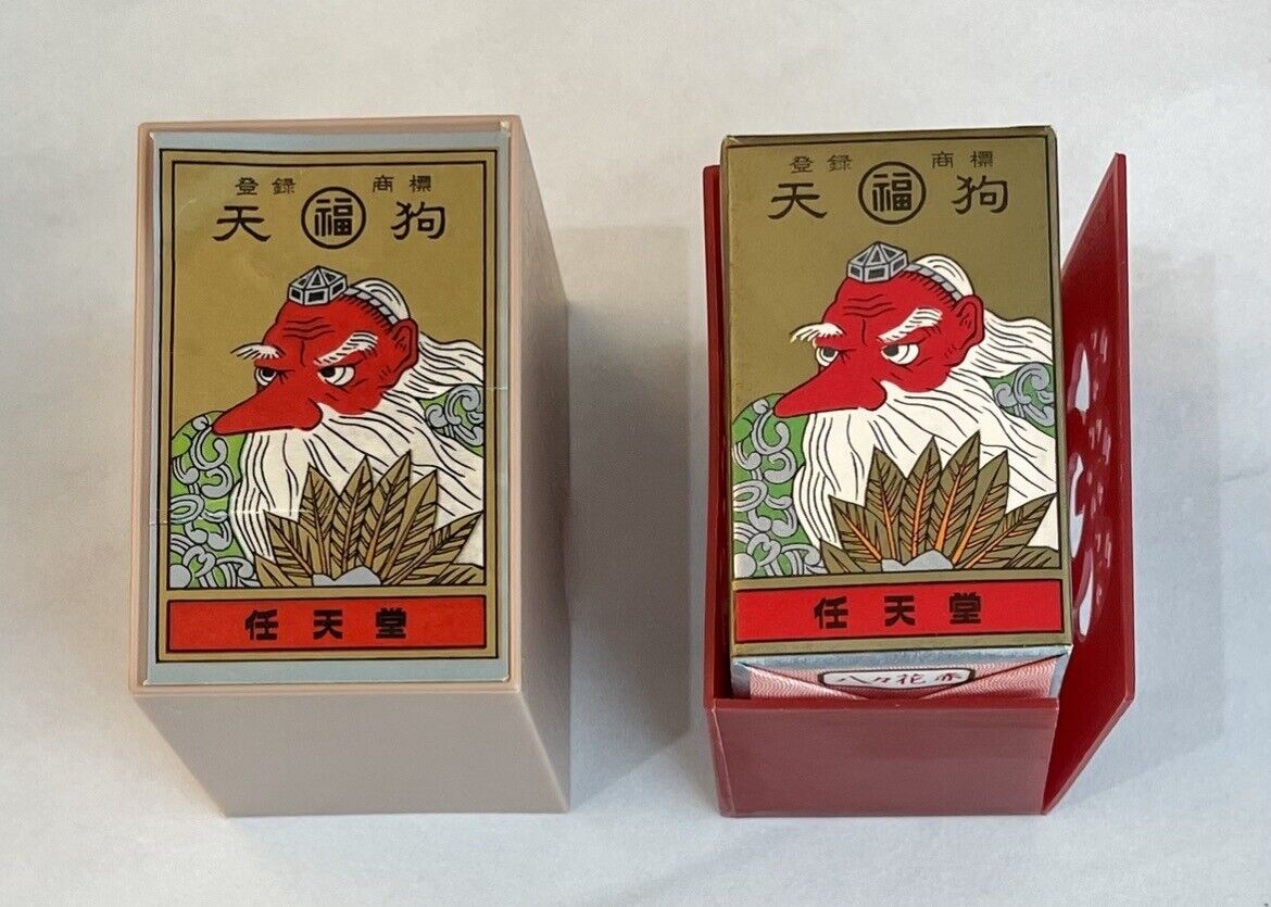 Vintage Nintendo Hanafuda Tengu Red Japanese Playing Cards Made before 1989