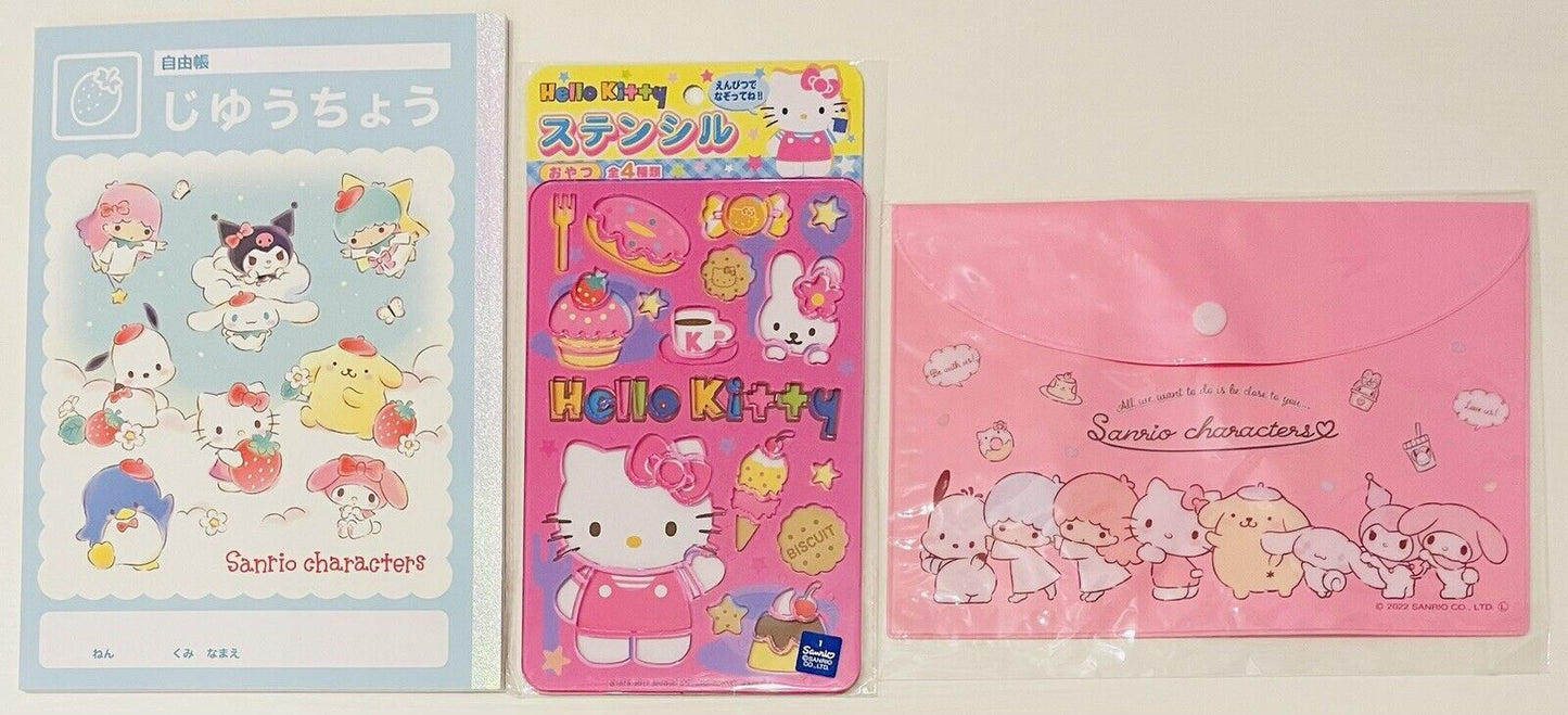 Sanrio notebook,bag,Hello Kitty stencil,from Japan, cute♡Rare⭐︎