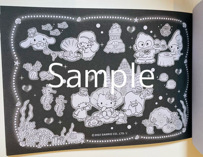 Sanrio Coloring Book Black Version New! So Cute♡ Japanese Edition